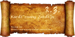 Karácsony Zalán névjegykártya